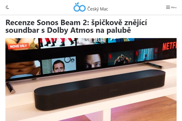 Recenze soundbar k TV Sonos Beam 2