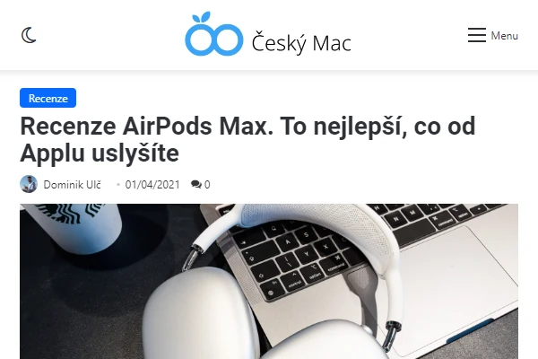 Recenze bezdrtov sluchtka pes hlavu Apple AirPods Max (2021)