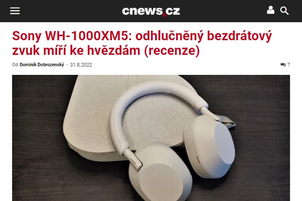 Recenze bezdrtov sluchtka pes hlavu Sony WH-1000XM5 (2022)