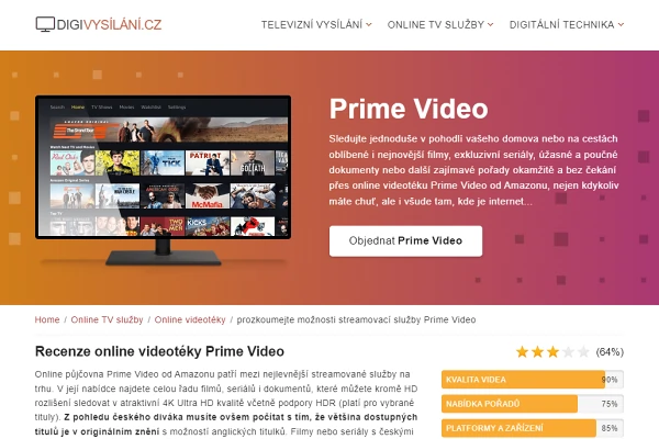 Recenze streamovac sluba Amazon Prime Video (2020)