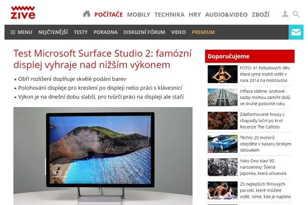 Recenze All in One PC Microsoft Surface Studio 2 (2019)