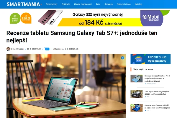 Recenze tablet Samsung Galaxy Tab S7+